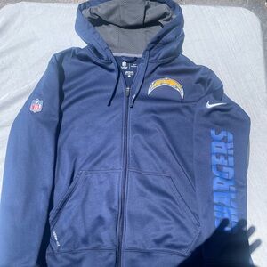San Diego Chargers Nike Therma-Fit Zip Fleece lined Jacket Hooded Coat NFL XL